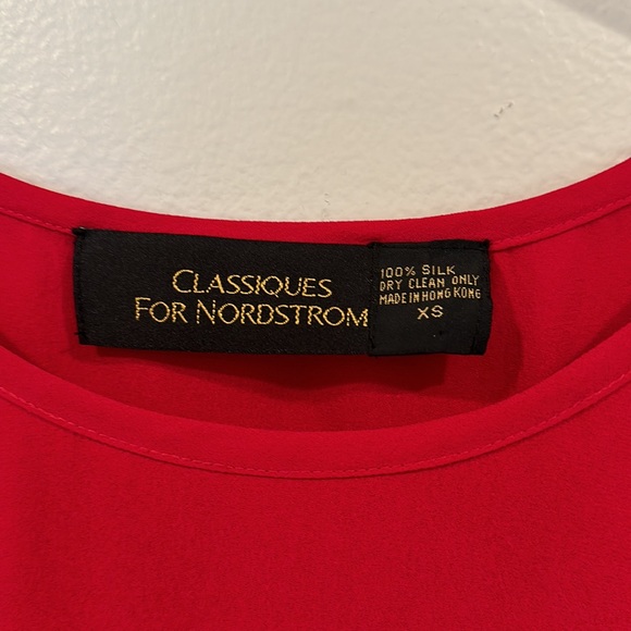 Classiques for Nordstrom 100% Silk Red Sleeveless Blouse Size XS EUC - Picture 2 of 7